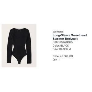 Long Sleeve Sweetheart Sweater Bodysuit